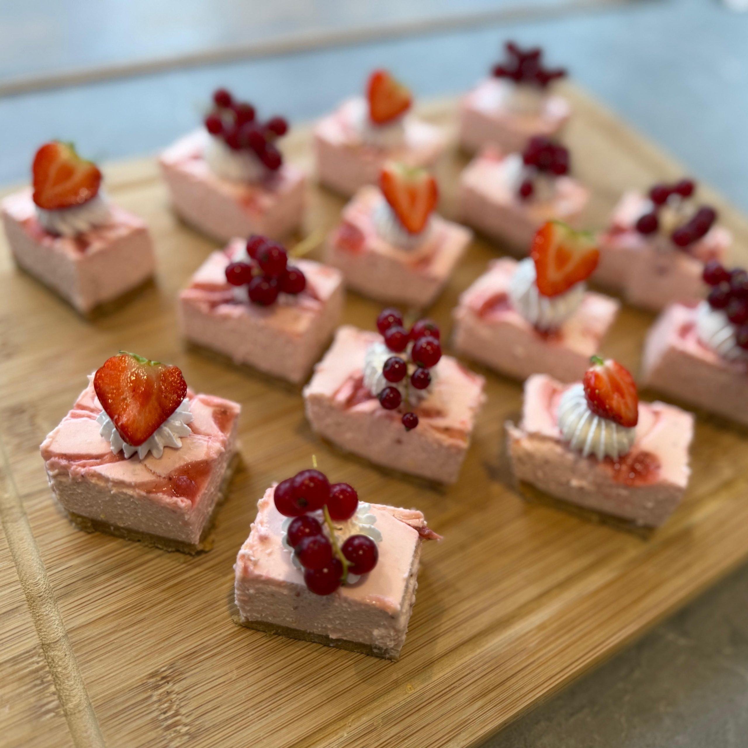 cheesecake bites vierkant